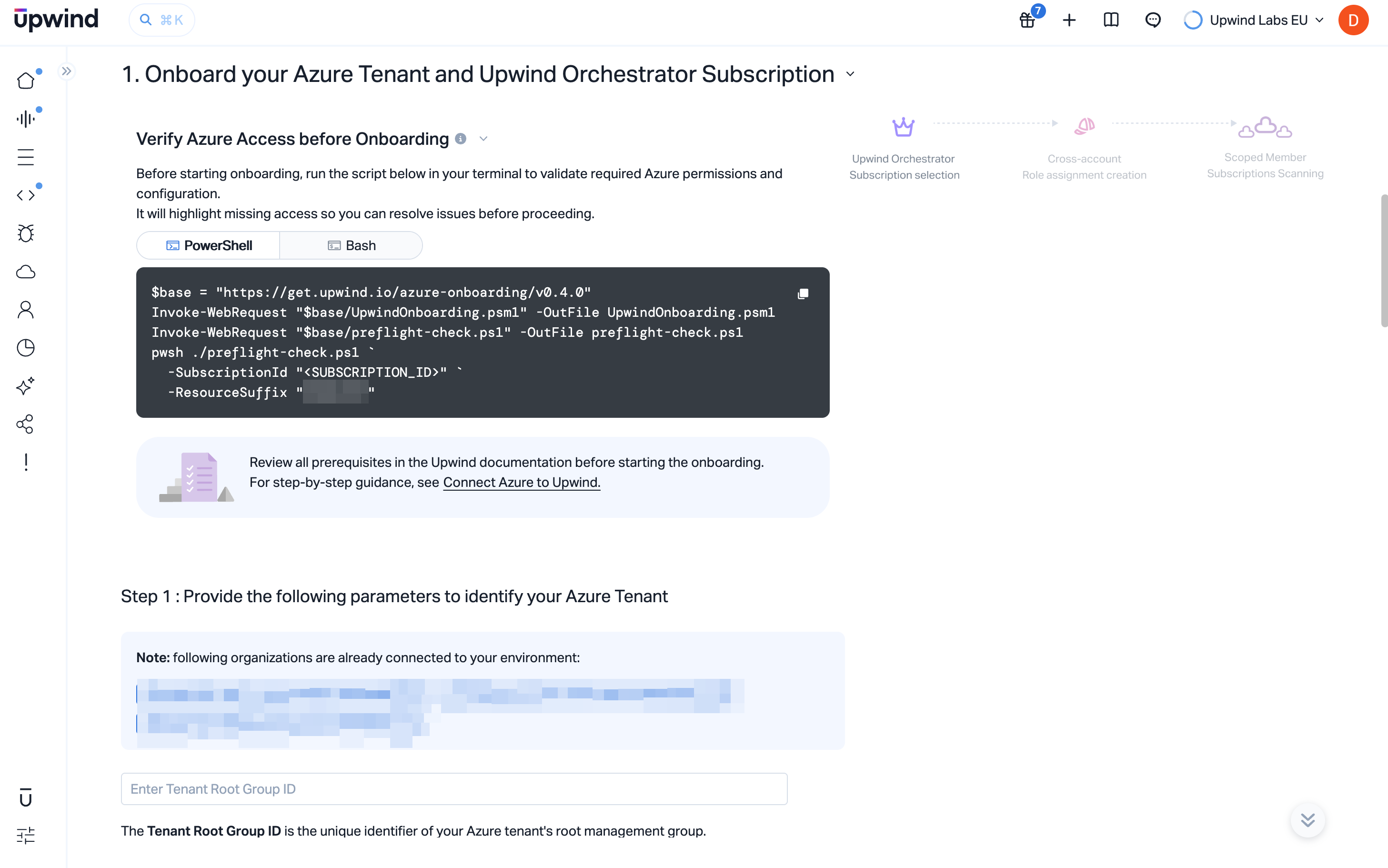 Preflight check script (PowerShell / Bash)
