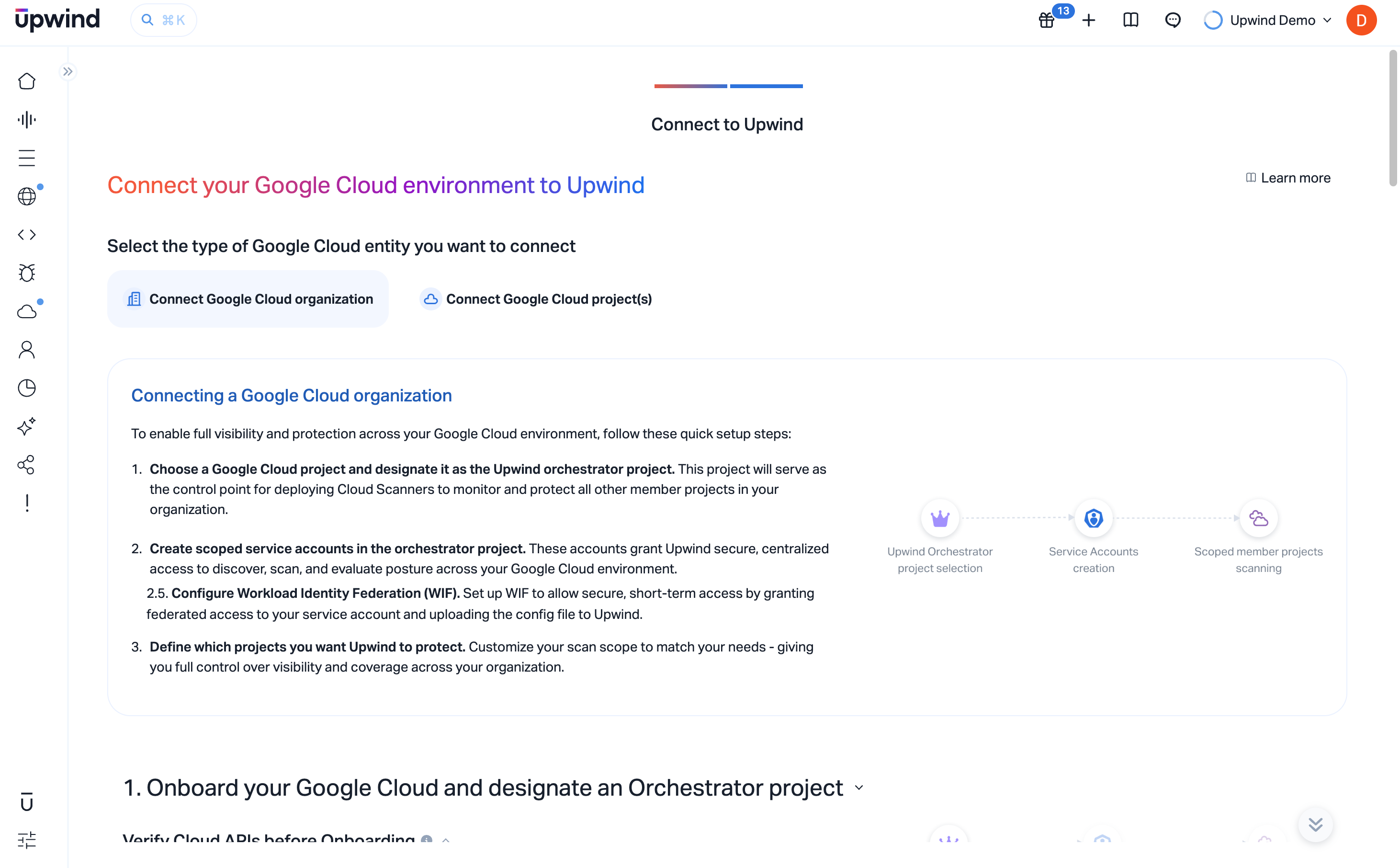 Connect Google Cloud Organization
