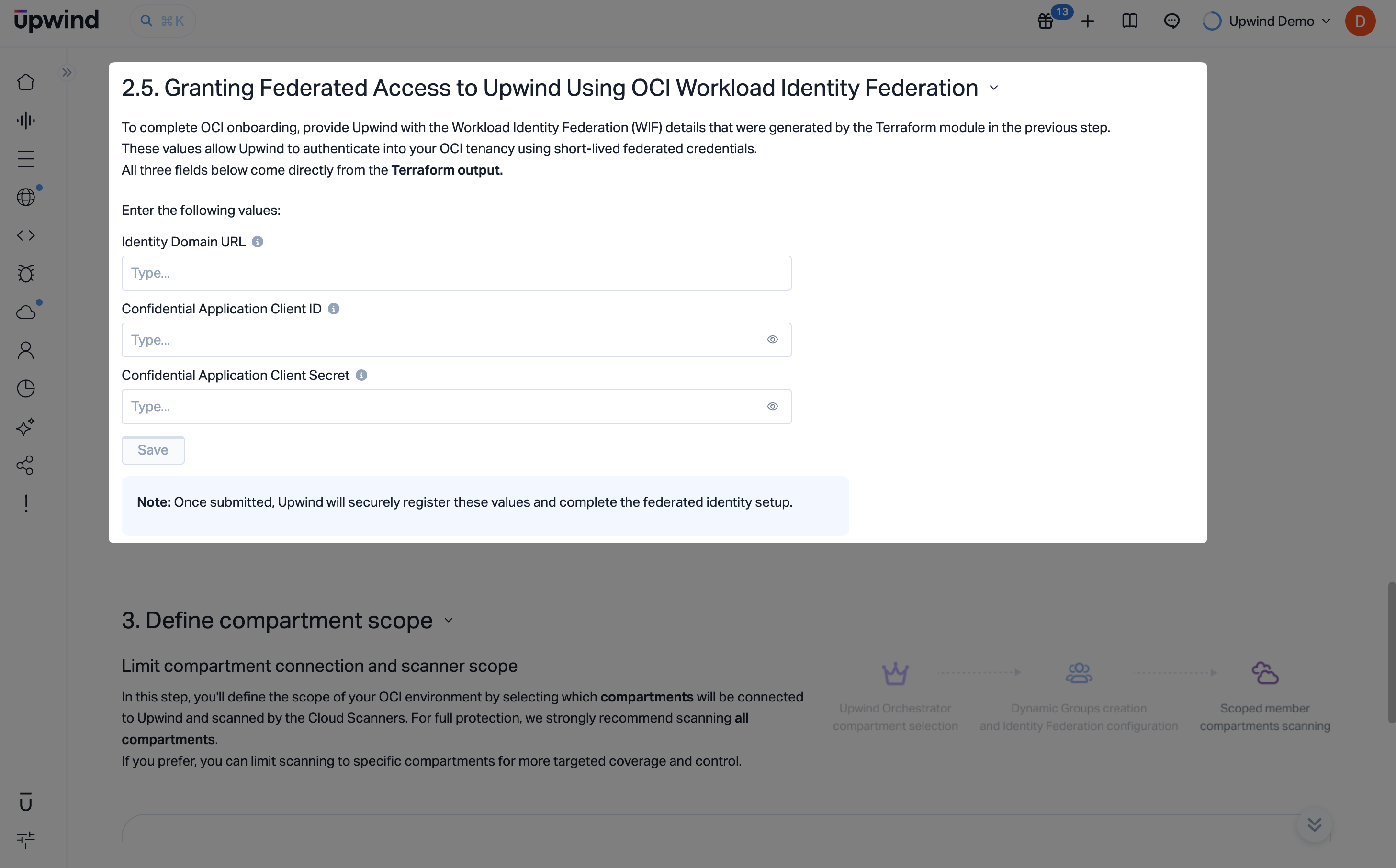 Grant federated access to Upwind using OCI Workload Identity Federation